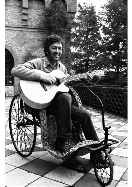 Eric Clapton at his spanish style home in Surrey, 23rd January 1981