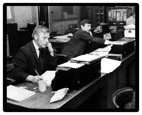 British Rail workers busy in the Control Room at Newcastle Central Station on 28th