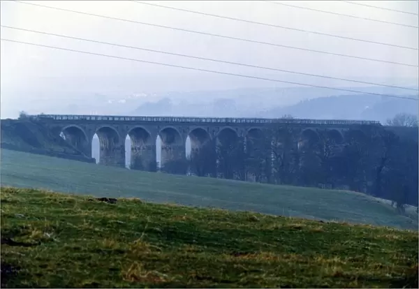 A train passing over the Langley Viaduct on 2nd January 1992