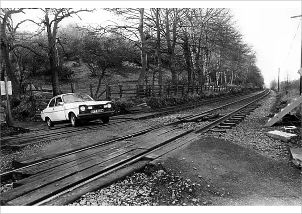 The level crossing at the Willows Ryton on 18th March 1981