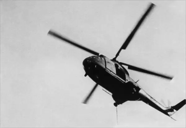 A RAF Westland Puma helicopter, flown by Flt-Lieut. George Blackie