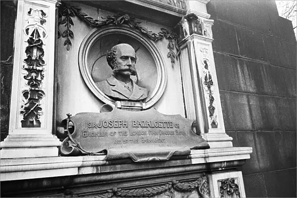 The bust of Joseph Bazalgette on the Embankment, Bazalgette was the man who engineered