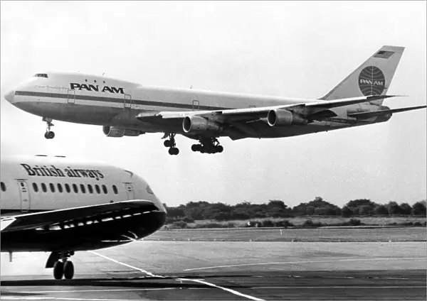 A Pan Am Boeing 747 Jumbo Jet airliner. 05  /  07  /  1977