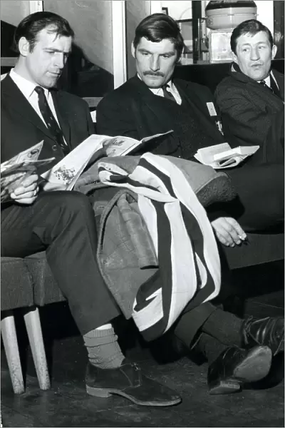 Scotland Rugby February 1970 Peter Stagg and Jim Telfer wait at Turnhouse for