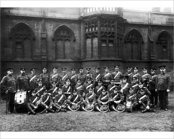 Members of the 2nd East Lancaster Royal Field Artillery pose at Ardwick in 1915 before
