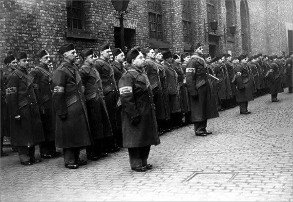 Post Office members of the Home Guard on Sunday morning parade at the Orchard Street