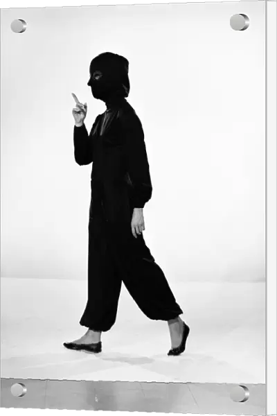 Clothing: Fashion: Suits: Woman wearing space suit. Model: Valerie Gaten