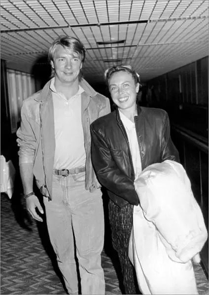 Jayne Torvill and Christopher Dean at Heathrow Airport after flying in from New York