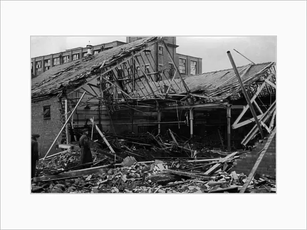 World War Two Air Raids, Birmingham, 9th April 1940. Damage in West Midlands town after