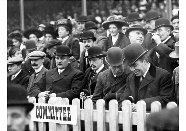 Lord Ninian Stuart (with cigarette) at the football match between Cardiff City