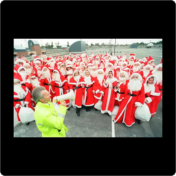 100 Father Christmas s, Photocall to open new multi storey carpark at Lakeside