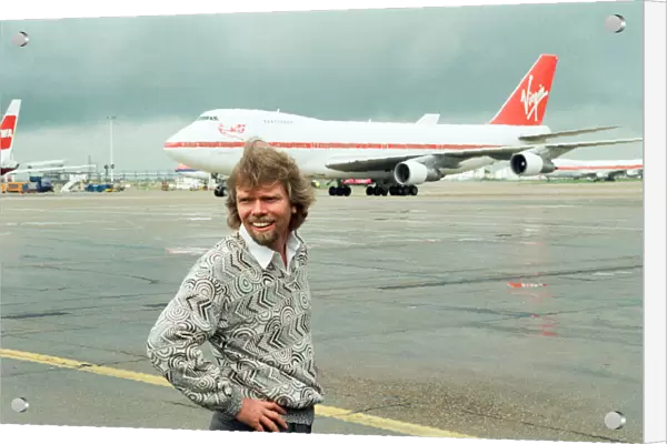 Richard Branson seen here on the apron at Heathrow to welcome the first Virgin airways