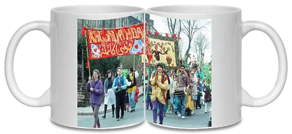 Carrying the banner Khushi Ka Mela, a festival of Asian arts