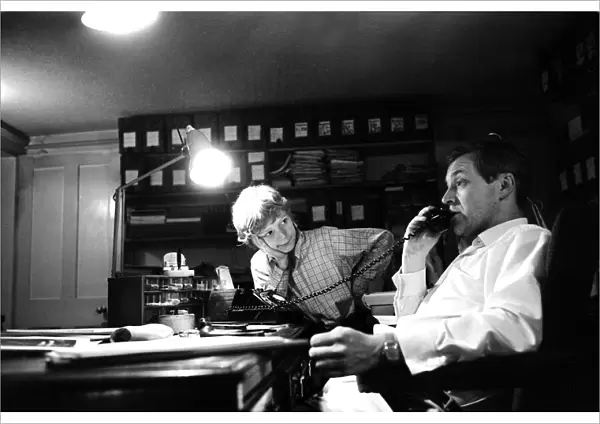 Anthony Wedgewood Benn 1969 Tony Benn MP at home in his office with his son Joshua