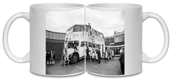 Paddington playmobile on a double decker bus. Boys of Paddington Comprehensive School