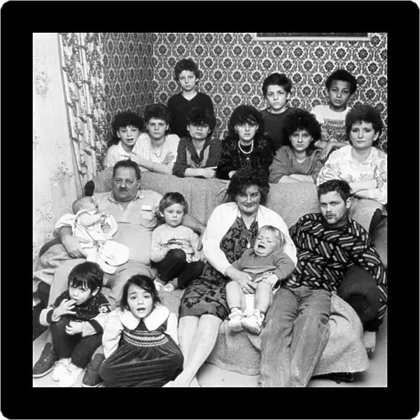 The Attard Family, 3rd February 1987. The family of 17, 7 adults and 10 children