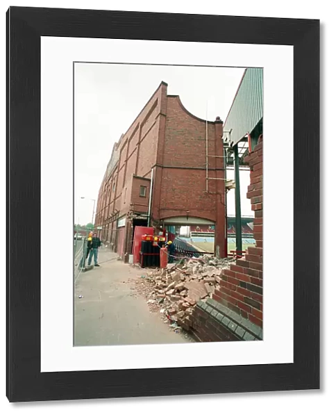 The Holte End stand at Villa Park is demolished by workmen. 10th May 1994