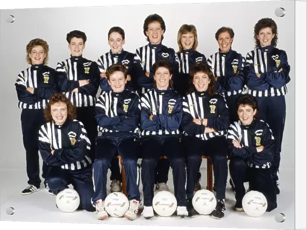 The womens Scotland international football squad dressed in their team tracksuits