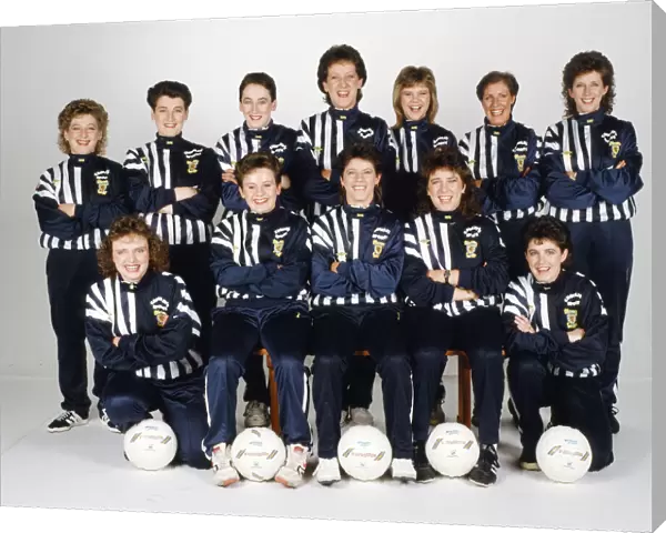 The womens Scotland international football squad dressed in their team tracksuits