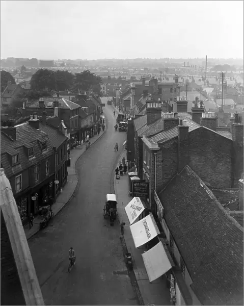 Uxbridge, Windsor Street from church tower. Uxbridge, Greater London, Circa 1930