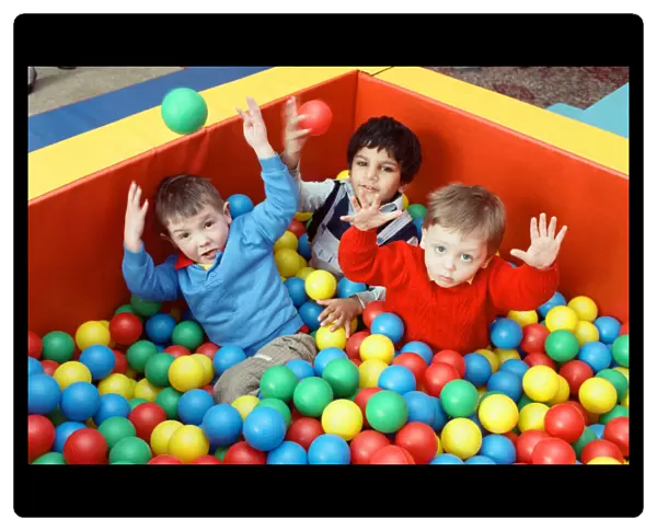 Having a ball... these children from Huddersfield Southgate Family Nursery make a splash