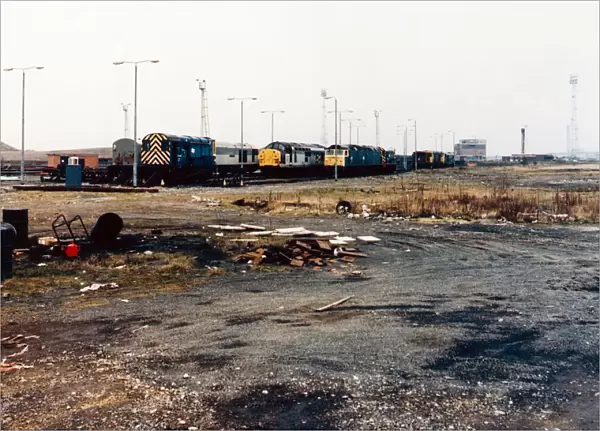The Railway Yards at Thornby, with various locomotives in background, 23rd September 1992