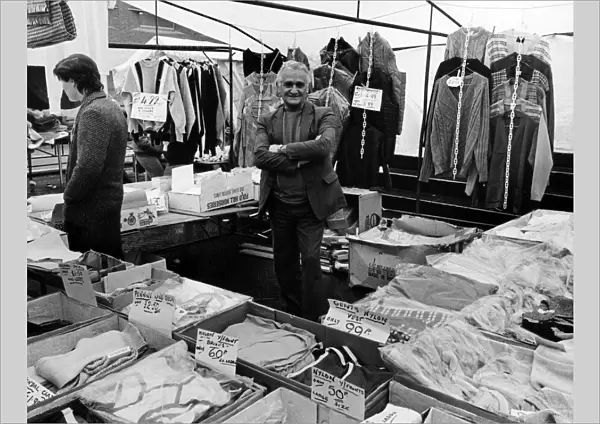 Harry Bigdor, Clothes Stall, Stockton Market, North East England, 8th April 1987