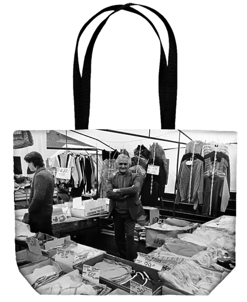 Harry Bigdor, Clothes Stall, Stockton Market, North East England, 8th April 1987