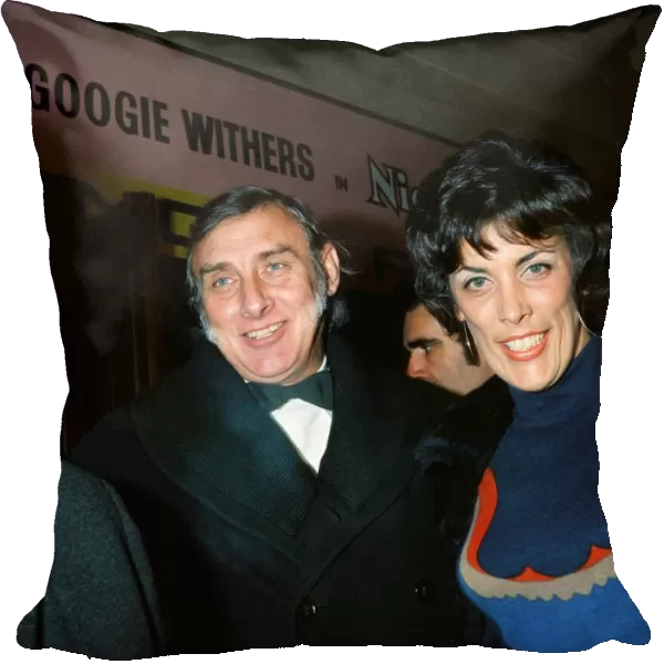 Comedian Spike Milligan with wife Paddy at the Royal Charity Premiere of '