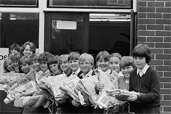 Paper-chase... These are some of the 66 pupils of South Crosland Junior School who