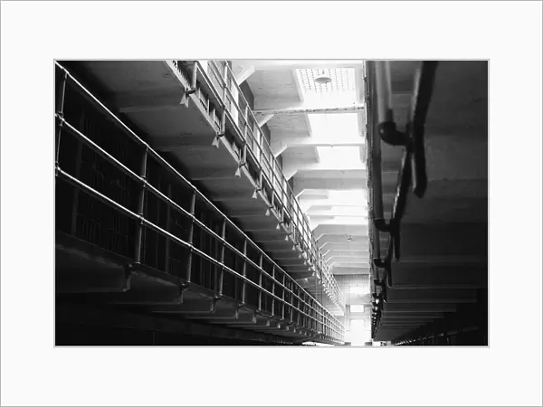 Interior of a cell block in Alcatraz prison, San Francisco Bay