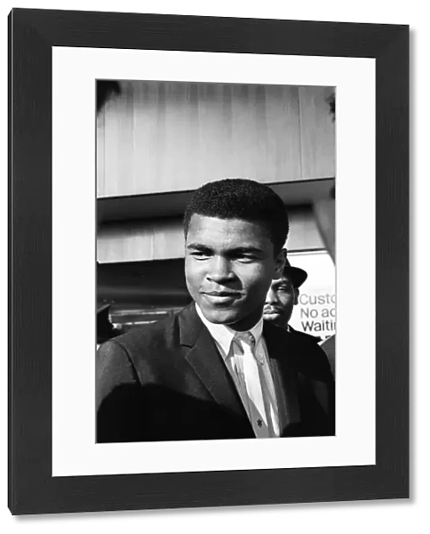 Cassius Clay later to become Muhammad Ali in England for his first clash with British
