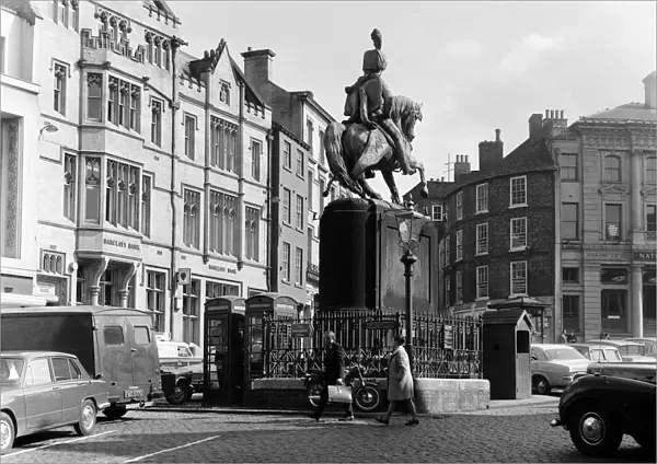 Market Place in Durham City, County Durham. 24th May 1969