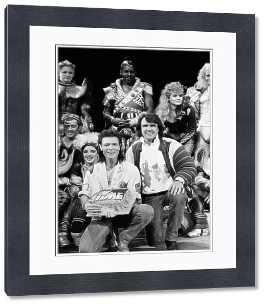 Cliff Richard, Dave Clark and the cast of the musical Time