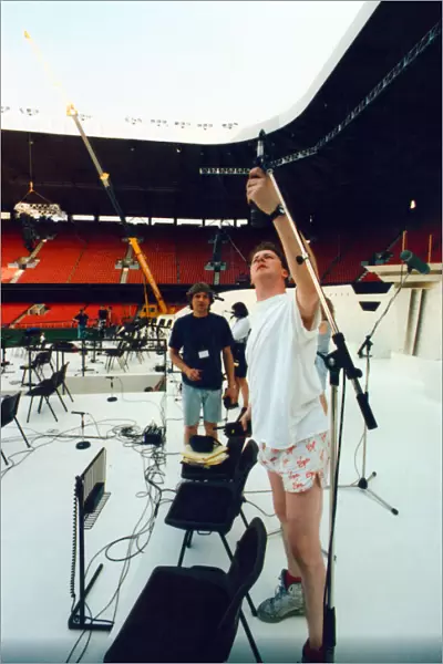 Preparations for the Cor World Choir concert at Cardiff Arms Park, May 1992