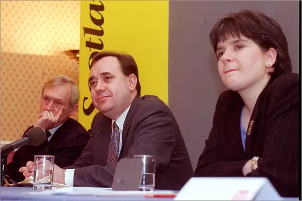 Alex Salmond SNP press conference 10th March 1998 Central Hotel Glasgow after poll