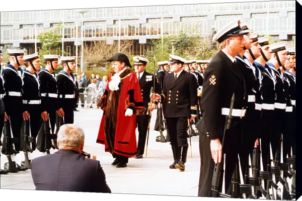 To mark HMS Jupiters final visit to Middlesbrough, Mayor Councillor Eddie Bolland