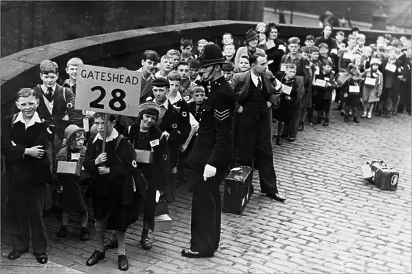 Children of All Saints School, Gateshead, arriving at Gateshead Station for