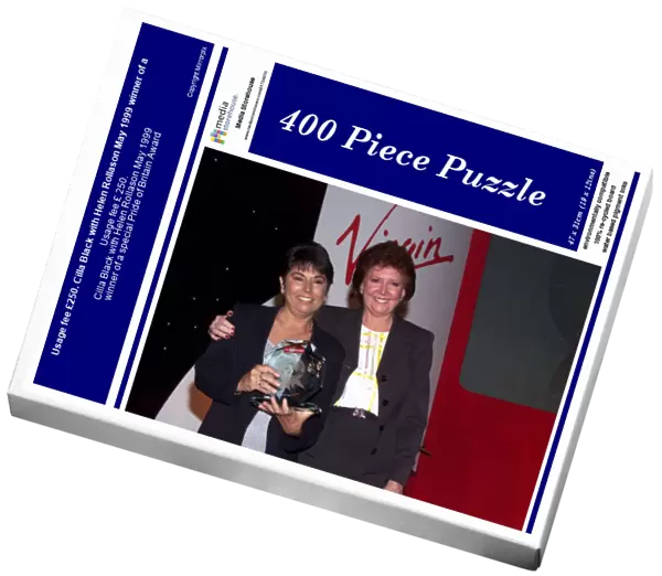 Usage fee £250. Cilla Black with Helen Rollason May 1999 winner of a