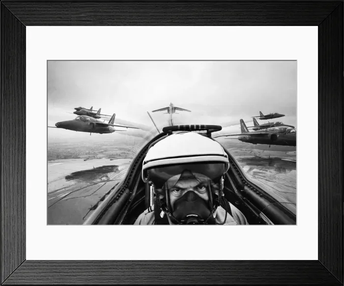 Framed Print : Ron Burton in RAF Red Arrows Folland Gnat Print 1965 Framed Print : Ron Burton in RAF Red Arrows Folland Gnat Print 1965