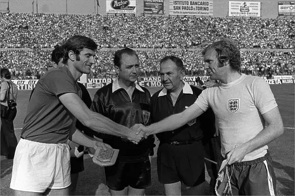Bobby Moore on his One Hundred and seventh cap appearance for England in the England v