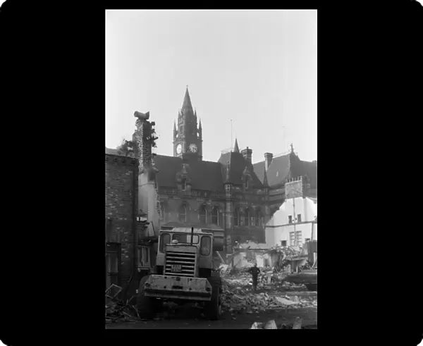 Homes demolition to make way for town hall. Middlesbrough, circa 1971
