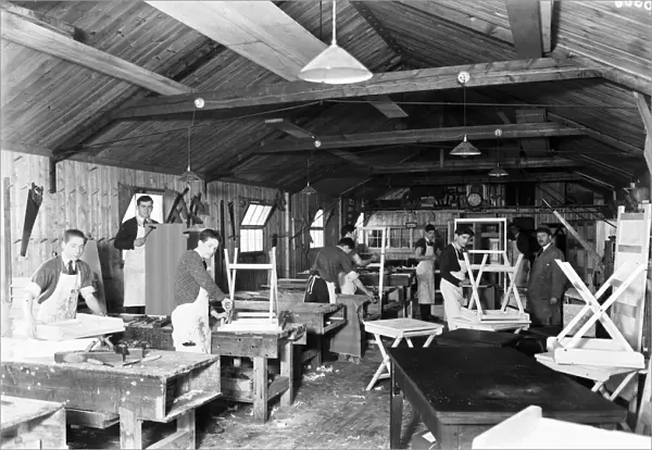 Apprentices working in the Padcroft carpentry shop in Yiewsley 1933
