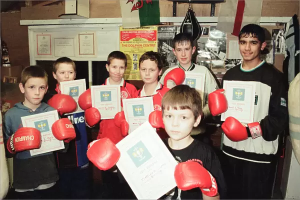 Boxers from Stockton ABC who have receved their bronze certificates