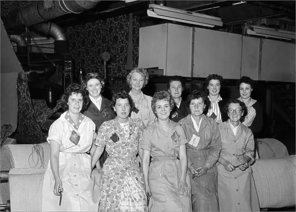 A group of workers at Crossleys factory. Halifax in West Yorkshire. June 1959