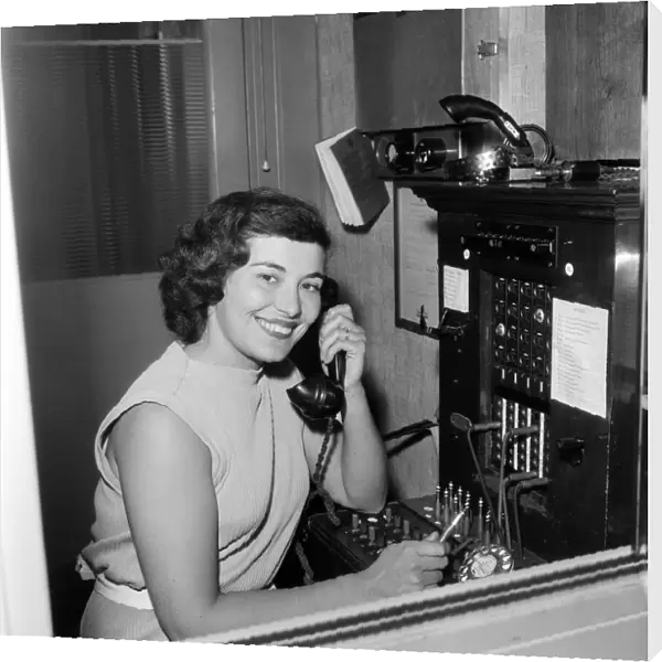 Mrs Norma Whitehouse aged 25, telephonist at Kumficar. Halifax in West Yorkshire