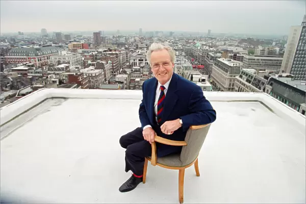 Nicholas Parsons, TV Presenter and actor, pictured on a roof top. 17th May 1994