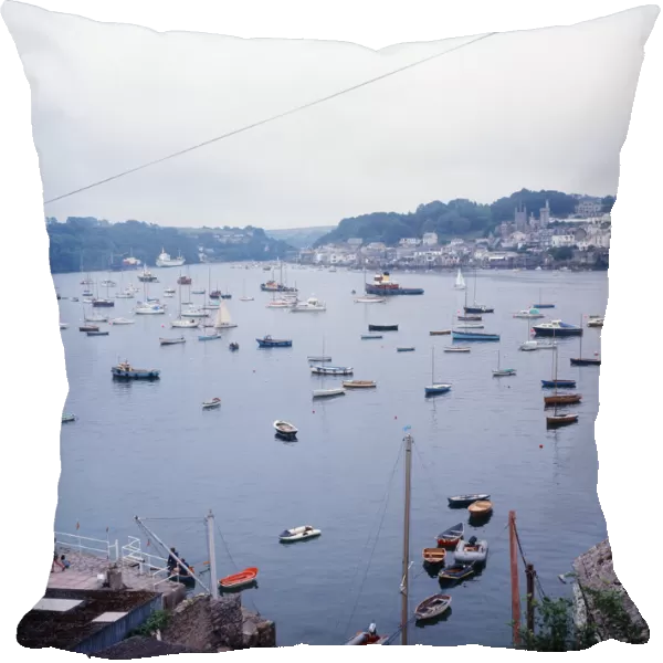 Looking down from Polruan across the River Fowey, Cornwall. 1973