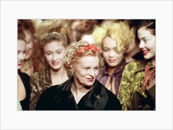 British fashion designer Vivienne Westwood pictured at her show at the Natural History
