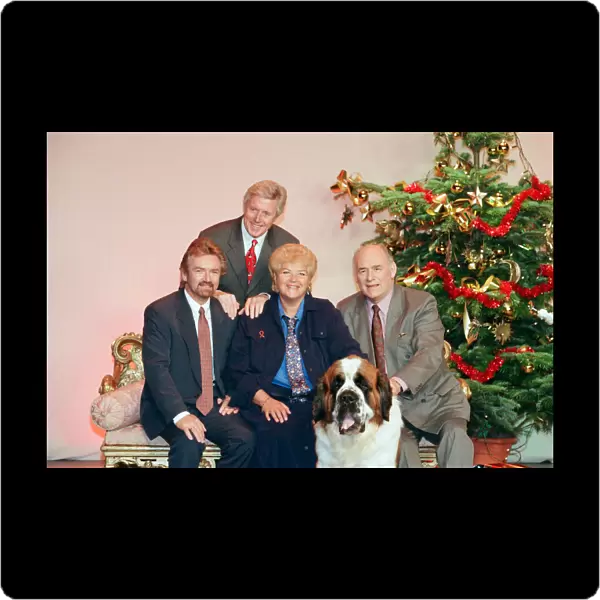 BBC christmas photocall, pictured at the back, Michael Aspel, front row, left to right